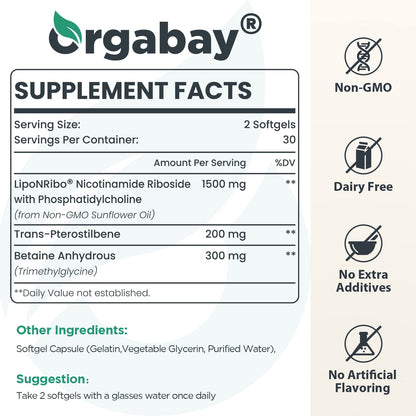 Cápsulas Orgabay para aumentar NAD+ y energía celular