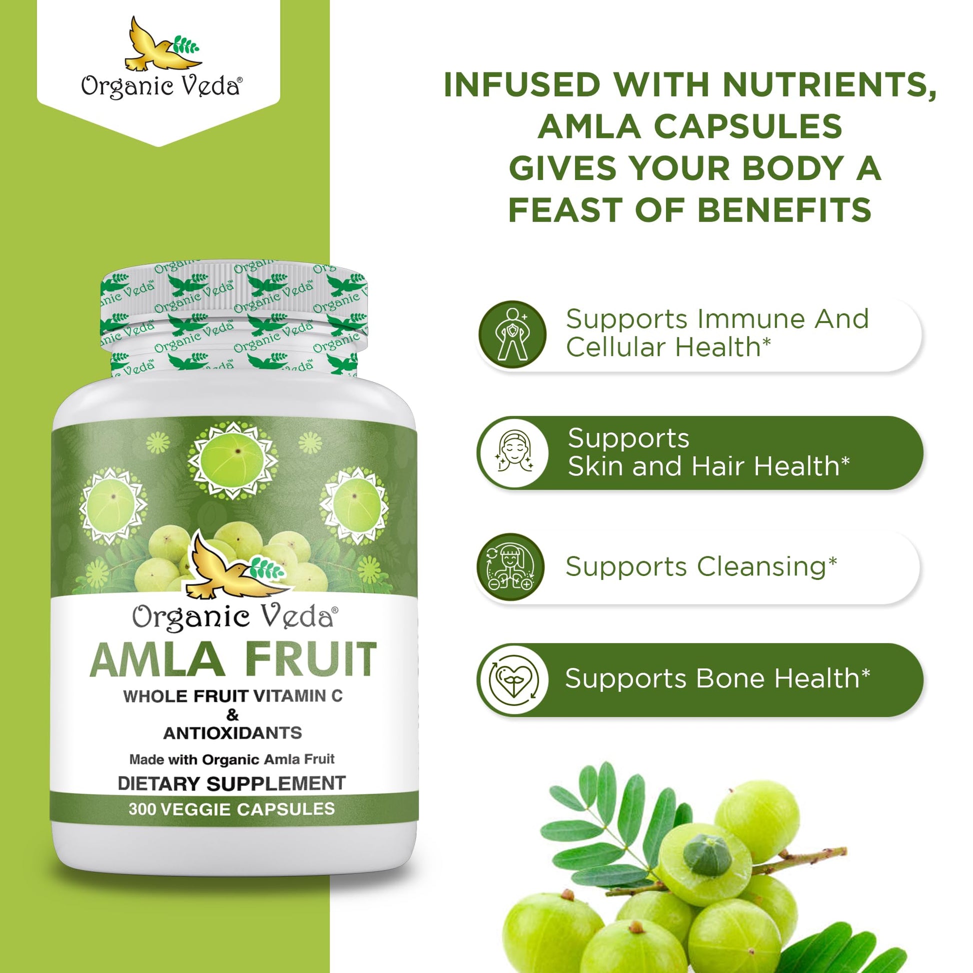 Cápsulas orgánicas de Amla para estimular sistema inmune