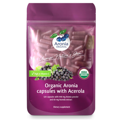 Cápsulas orgánicas Aronia con acerola 120 dosis