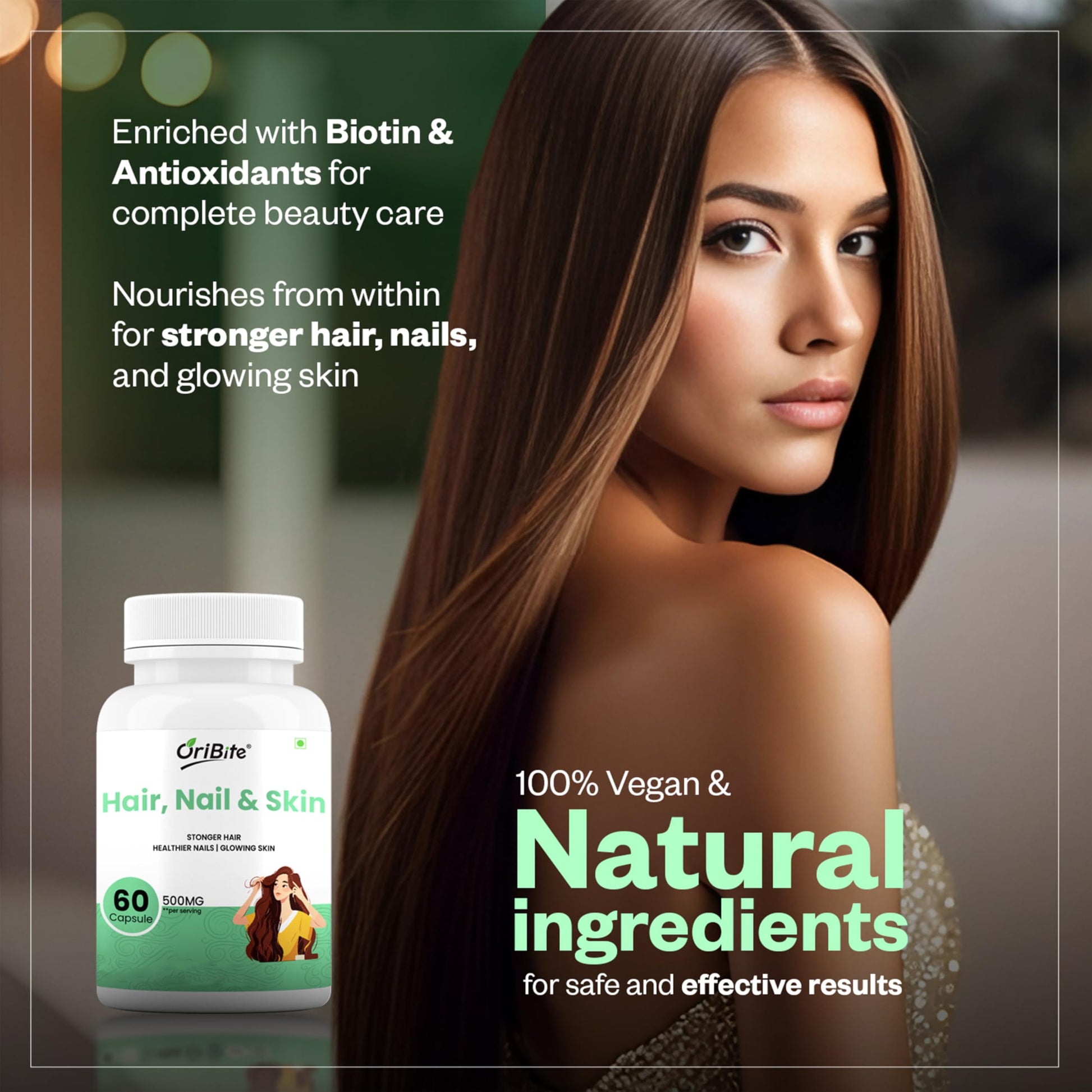Cápsulas ORIBITE para cabello uñas piel 500mg