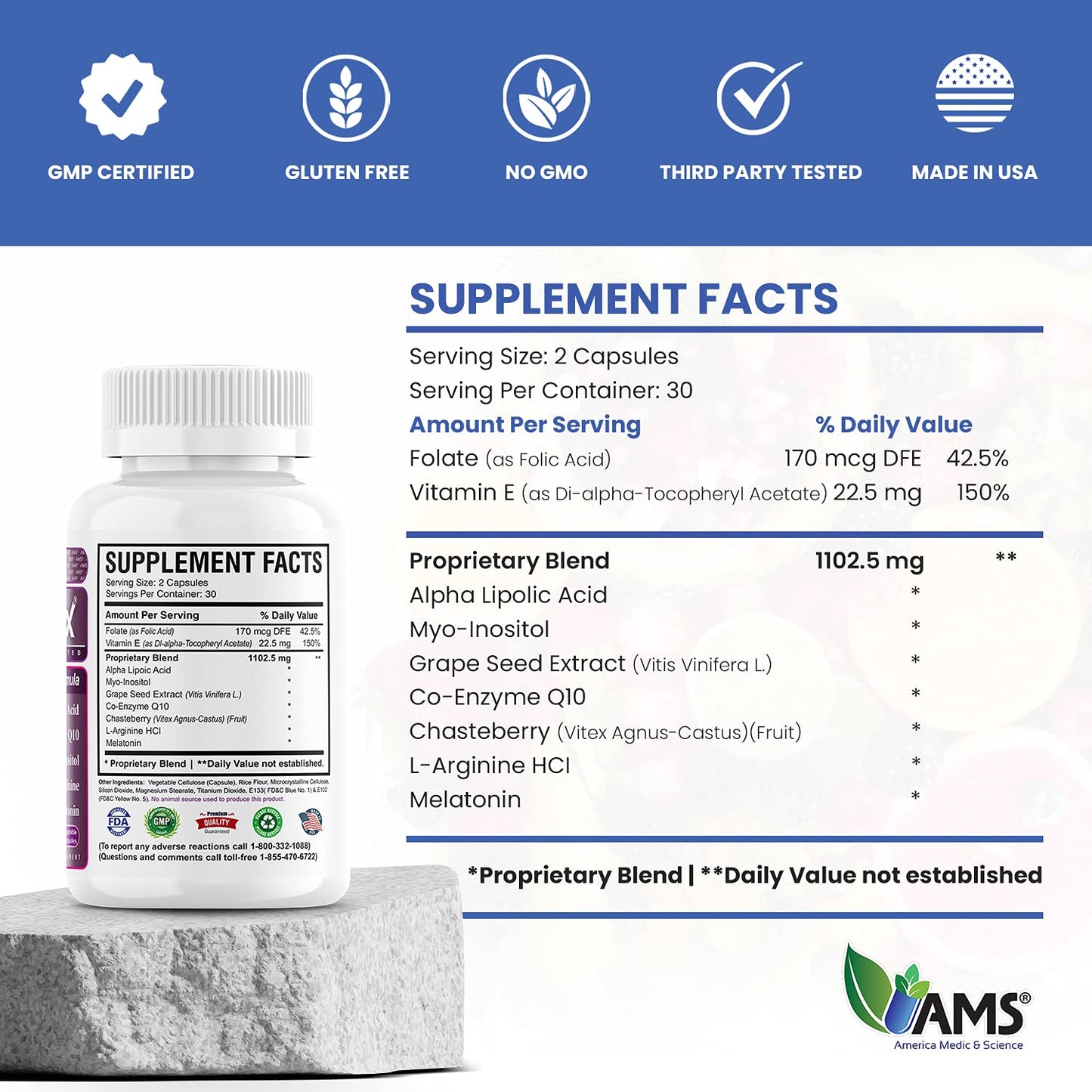 Cápsulas OVA-Max vitaminas prenatales para fertilidad femenina