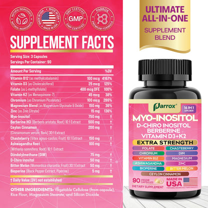 Cápsulas Parrox con ingredientes naturales para metabolismo y hormonas