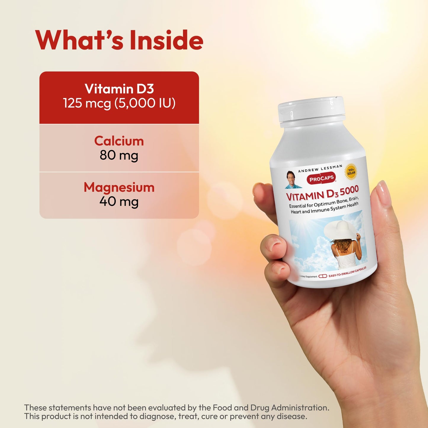 Cápsulas pequeñas Andrew Lessman Vitamina D3 para fácil ingestión