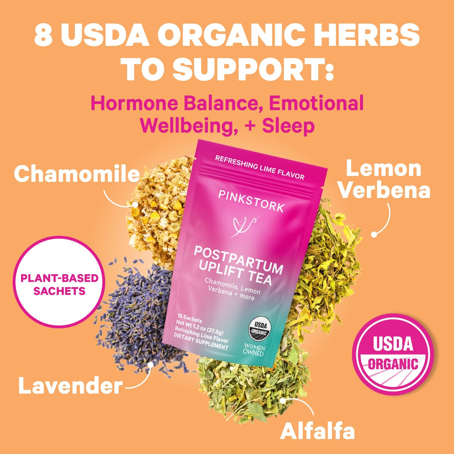 Cápsulas postnatales Pink Stork con vitaminas y nutrientes esenciales