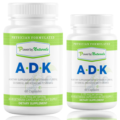 Cápsulas Power By Naturals ADK vitaminas para sistema inmune y corazón
