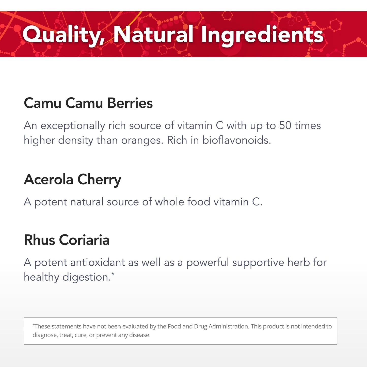 Cápsulas Power-C vitamina c cruda frutas