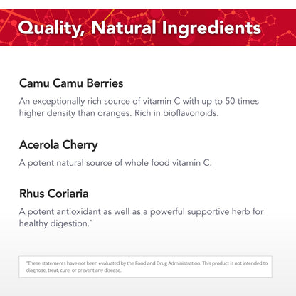 Cápsulas Power-C vitamina c cruda frutas