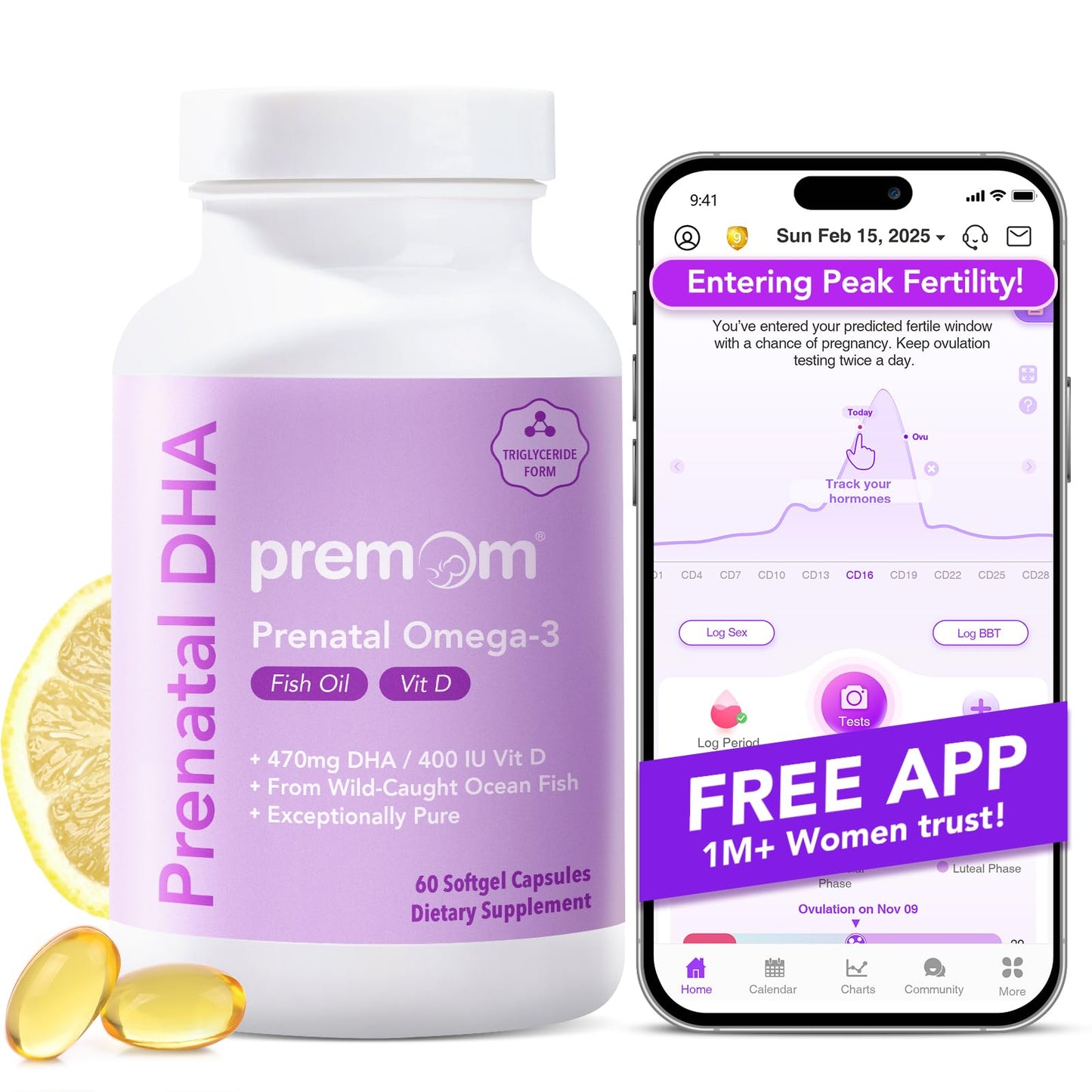 Cápsulas probióticas Premom para salud digestiva femenina