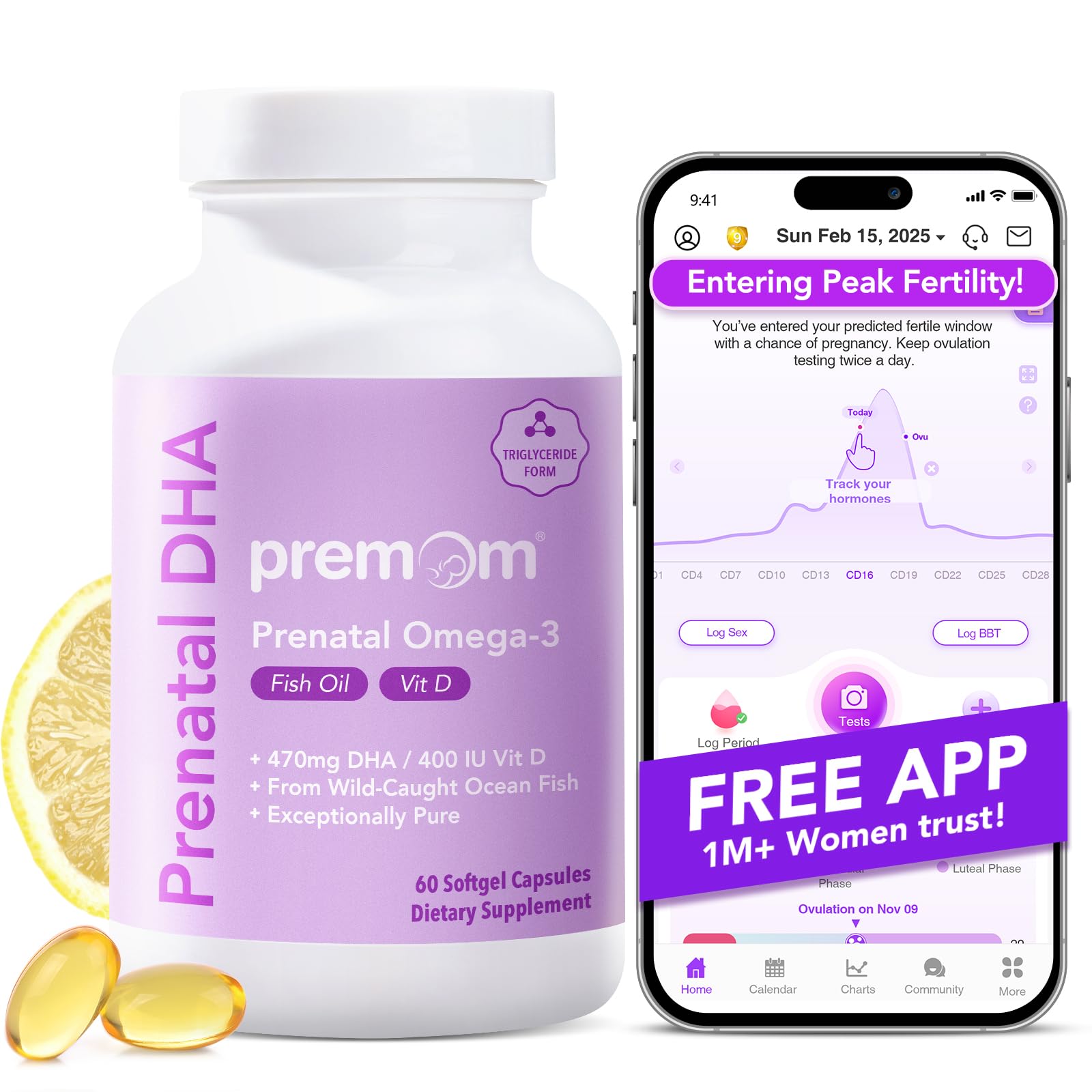 Cápsulas probióticas Premom para salud digestiva femenina