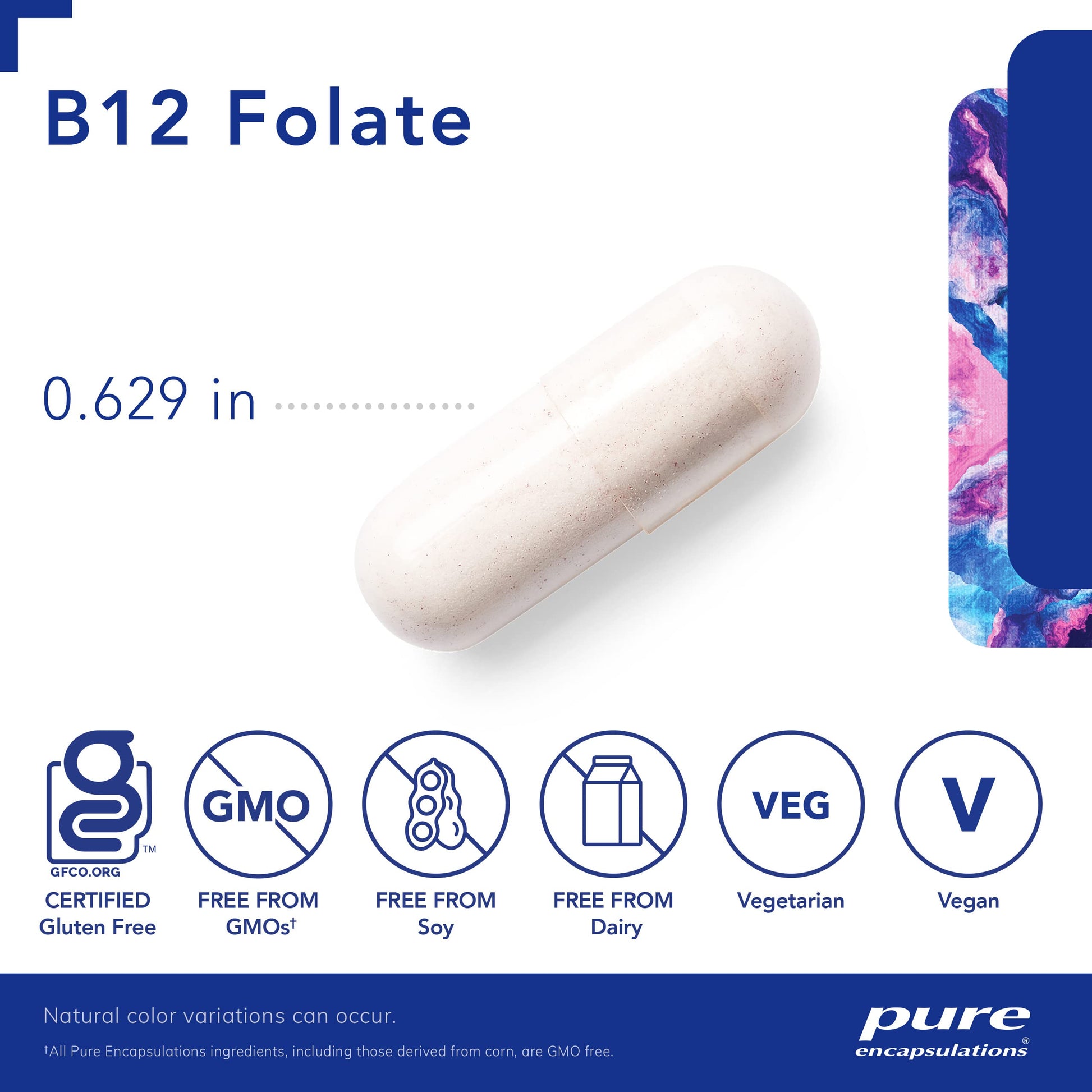 Cápsulas Pure Encapsulations B12 Folato para metabolismo
