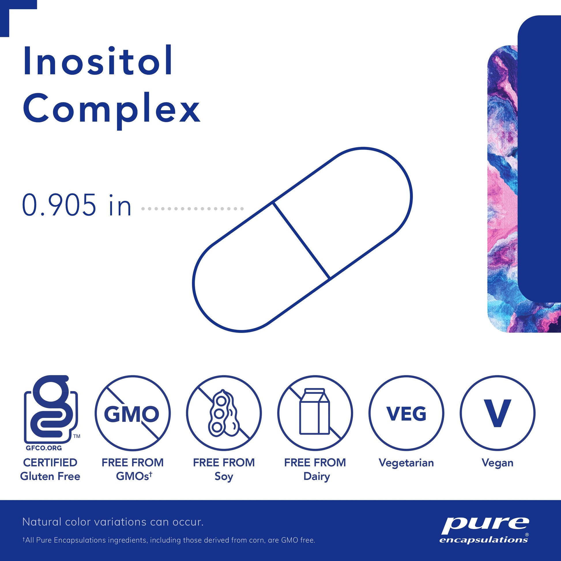 Cápsulas de suplemento Pure Encapsulations complejo de inositol