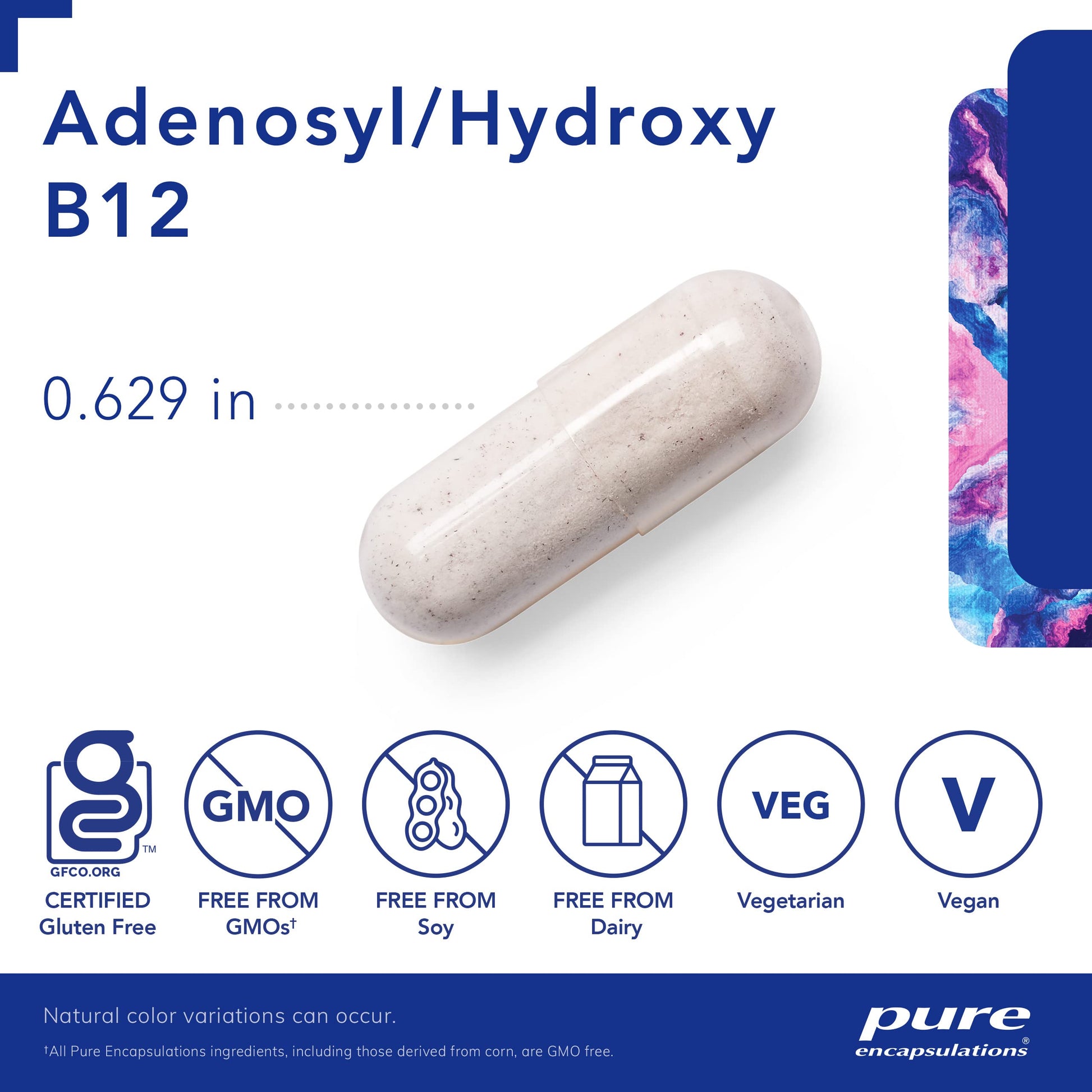 Cápsulas pure encapsulations vitamina b12 para metabolismo energético