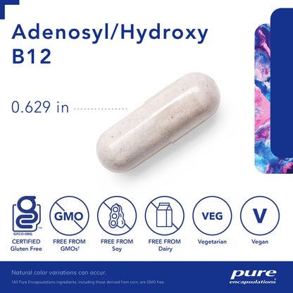 Cápsulas pure encapsulations vitamina b12 para metabolismo energético