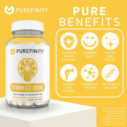 Cápsulas PUREFINITY Vitamina C 2000mg antioxidante