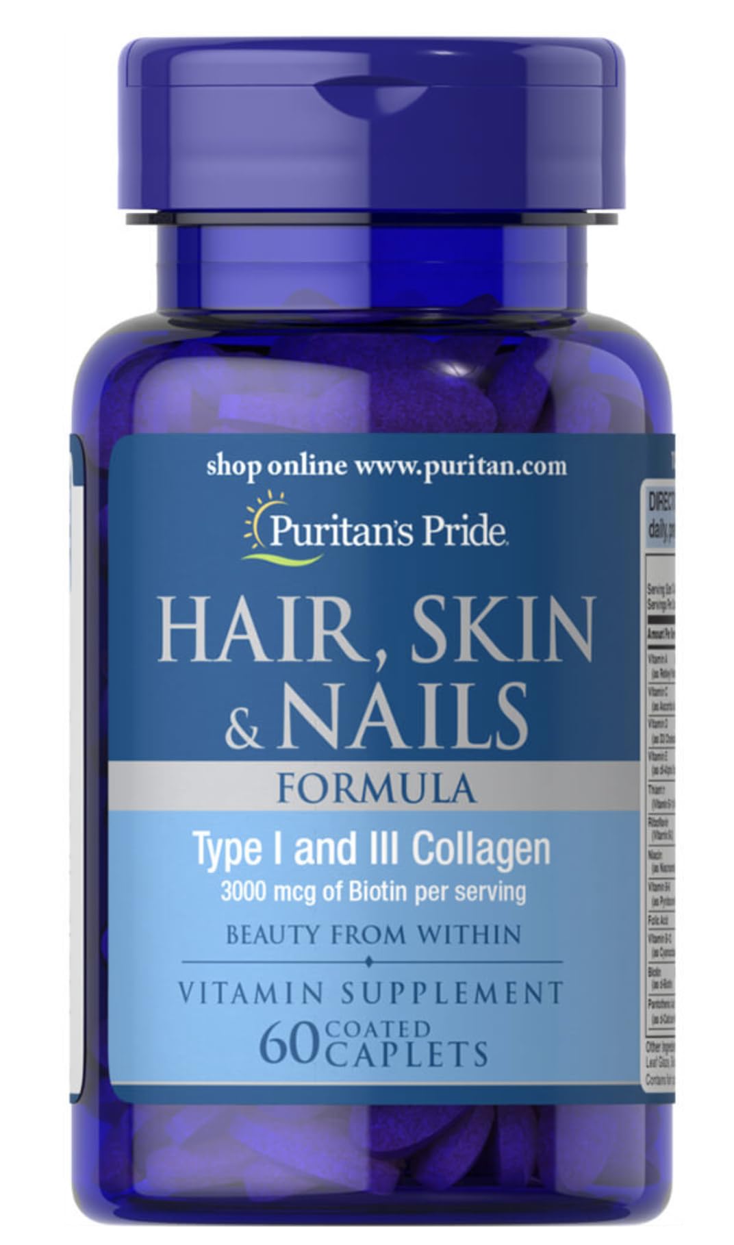 Cápsulas Puritan's Pride para cabello, piel y uñas