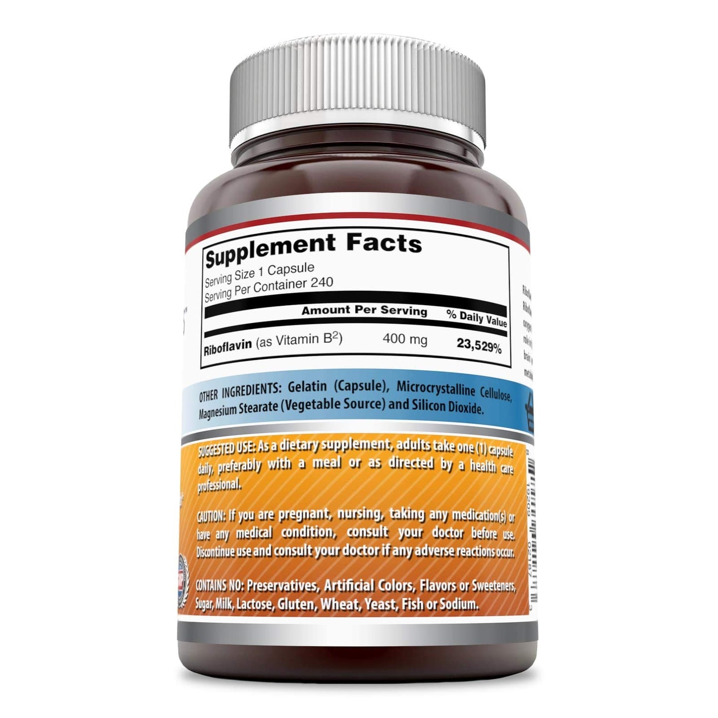 Cápsulas de riboflavina Amazing Formulas para apoyar salud