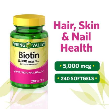 Cápsulas para salud de cabello piel uñas 240 unidades Spring Valley