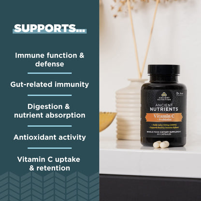 Cápsulas para salud inmunológica con vitamina c y probióticos