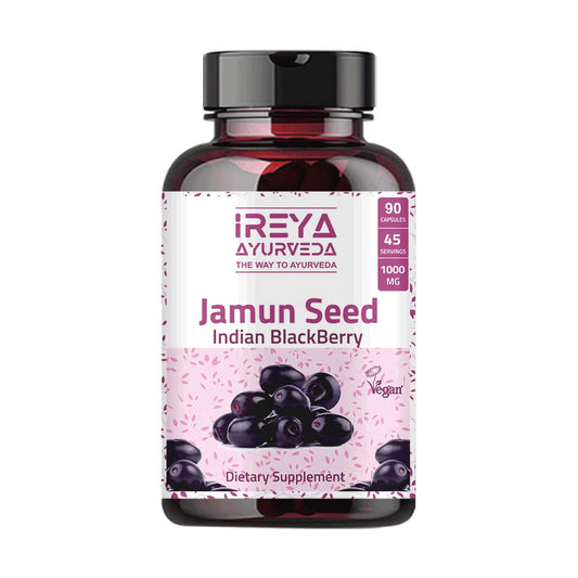 Cápsulas de semilla de jamun producto ayurvédico irey ayurveda