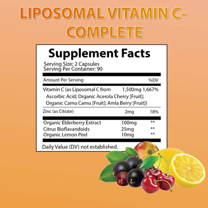Cápsulas sin gluten suplemento Vitamina C con zinc MoxyVites