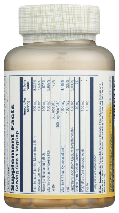 Cápsulas Solaray Complejo B 100 mg suplemento vitaminico