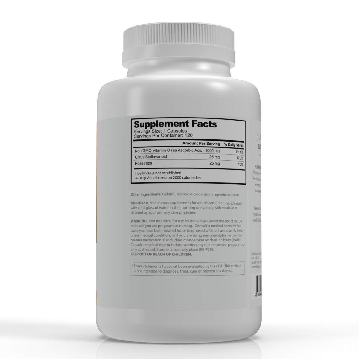 Cápsulas SummerSculpt Vitamina C con bioflavonoides y rosa mosqueta