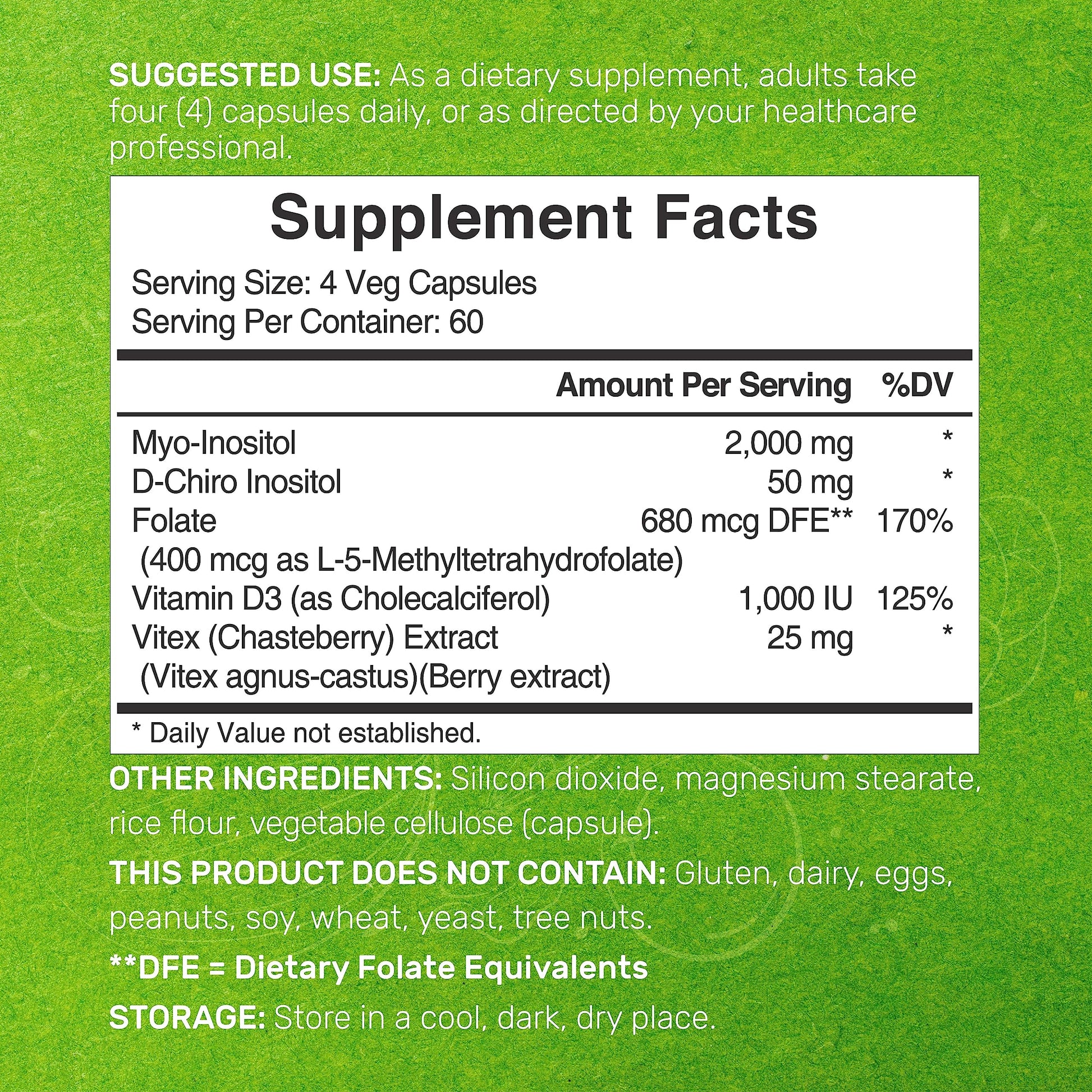 Cápsulas suplementarias folato vitamina d3 complejo vitex