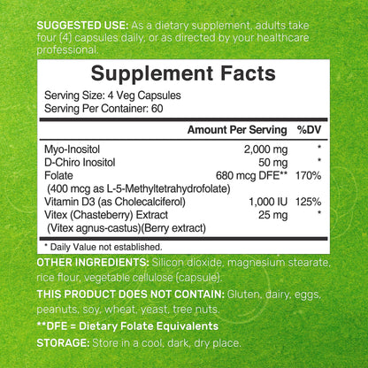 Cápsulas suplementarias folato vitamina d3 complejo vitex