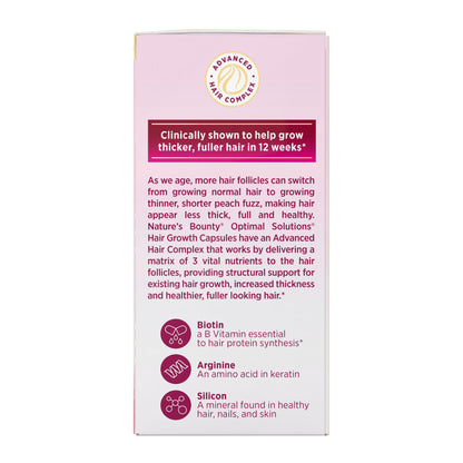 Cápsulas suplemento cabello Nature's Bounty Optimal Solutions