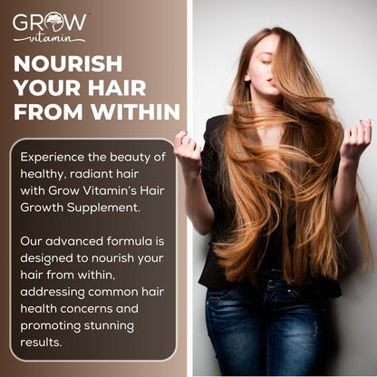Cápsulas de suplemento Grow Vitamin para cabello piel y uñas