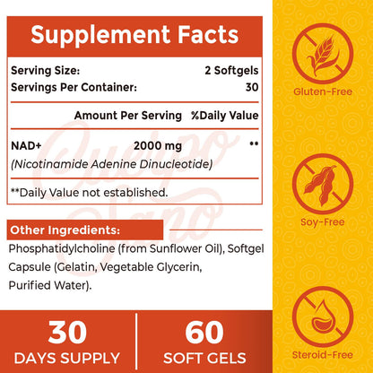 Cápsulas suplemento NAD+ Cuerpo Sano alta absorción