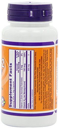 Cápsulas suplemento NOW Foods vitamina k-2