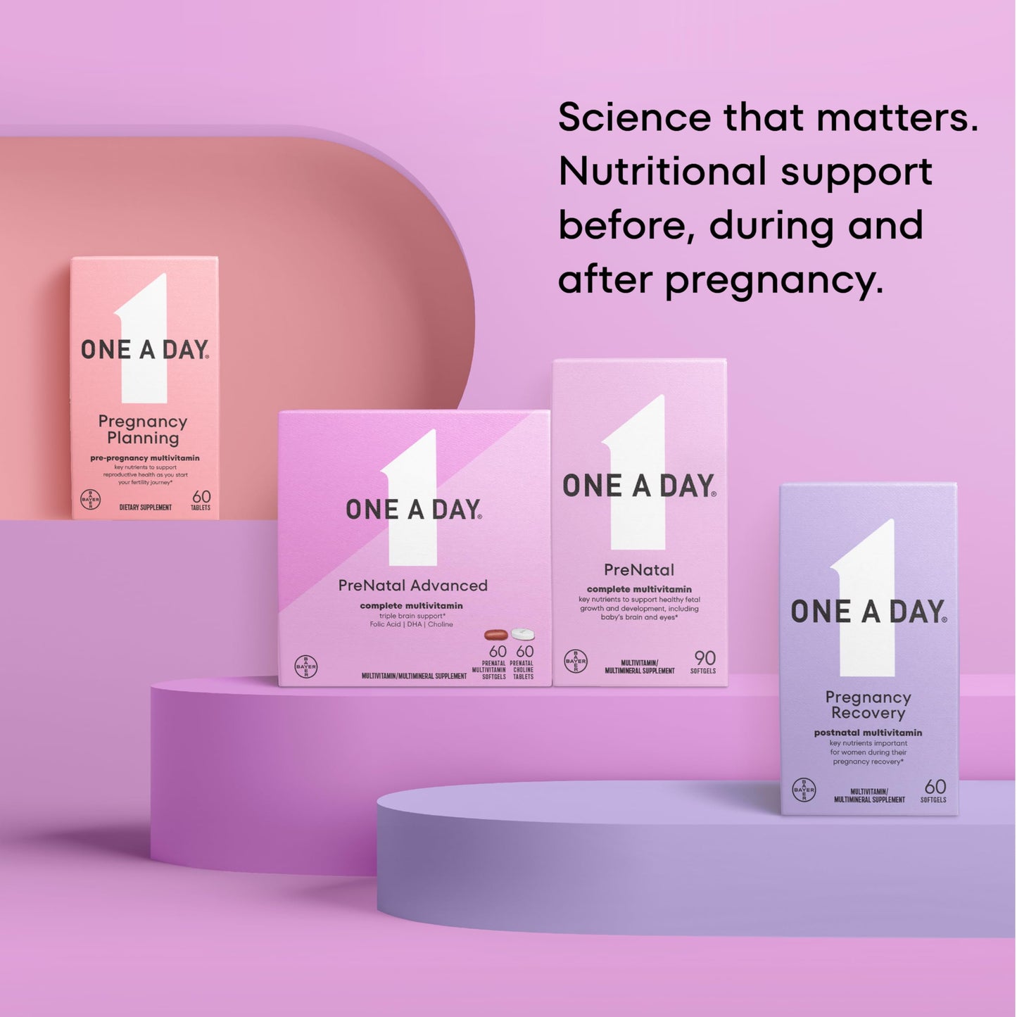 Cápsulas de suplemento prenatal ONE A DAY para mujeres