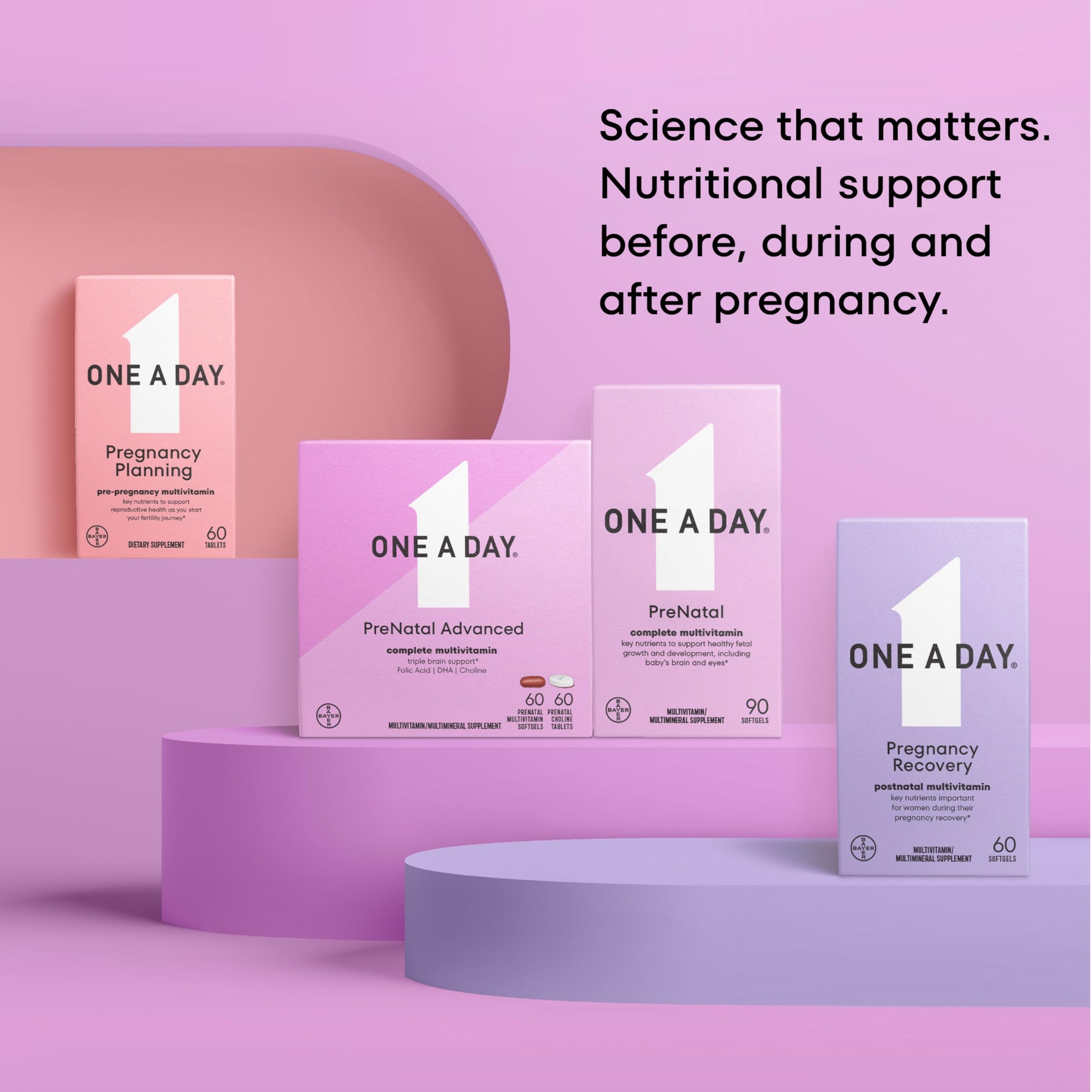 Cápsulas de suplemento prenatal ONE A DAY para mujeres