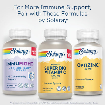 Cápsulas suplemento Solaray Vitamina C 1000mg dosificación
