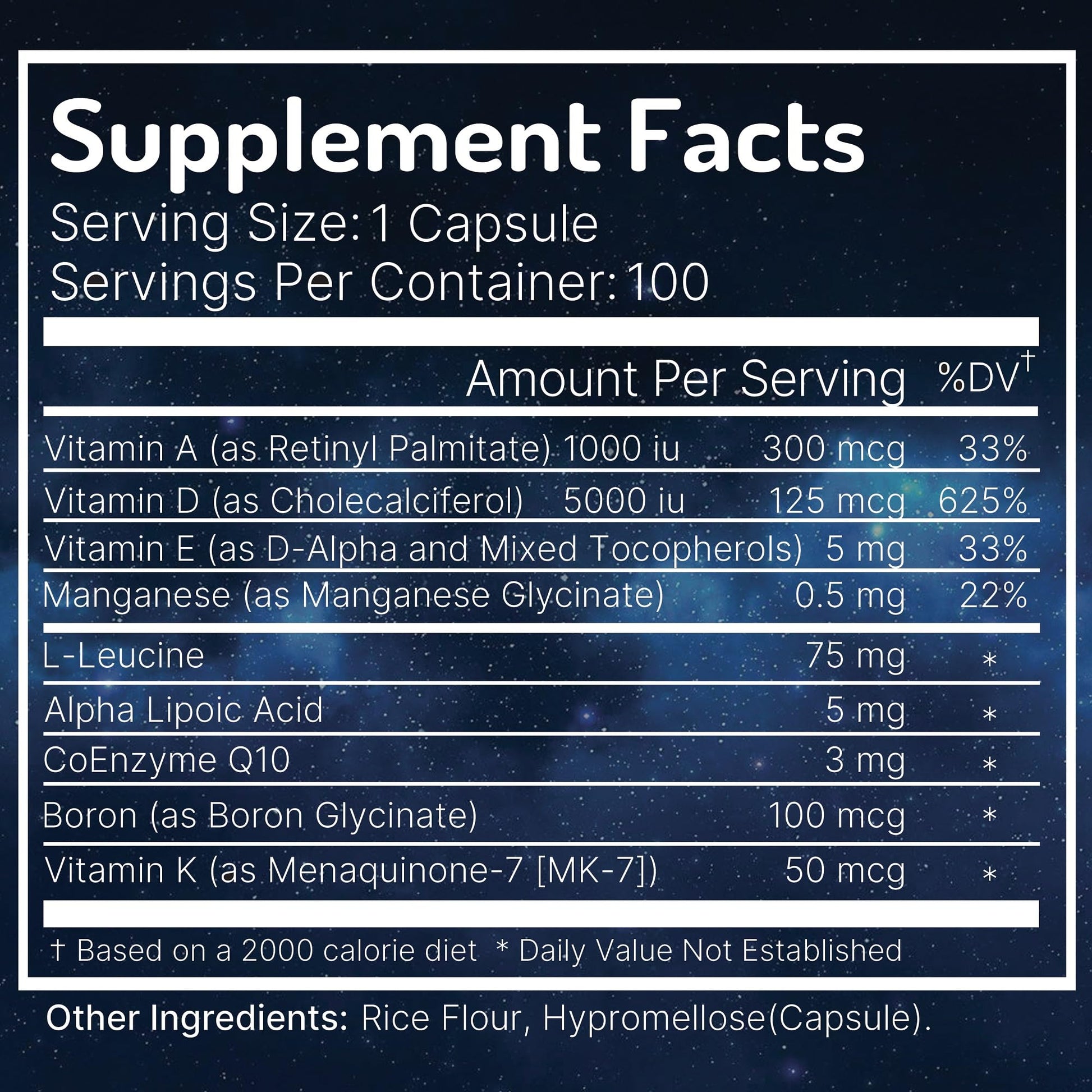 Cápsulas suplemento vitaminas A D3 K2 E con ácido lipoico Zen Haus