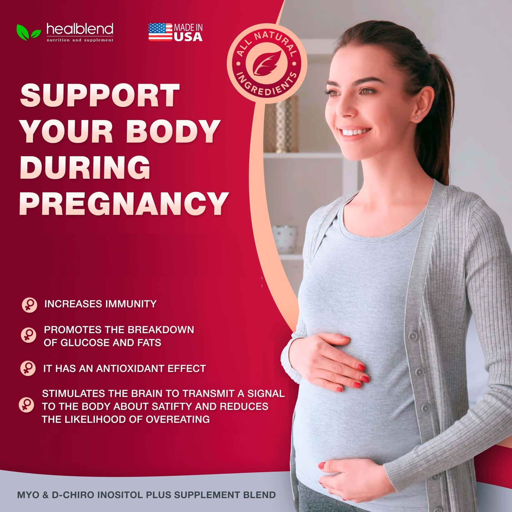 Cápsulas suplementarias healblend para salud femenina