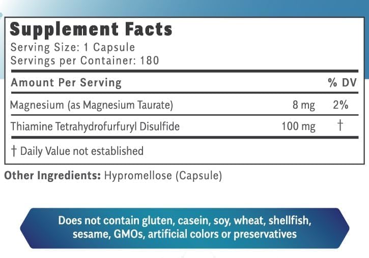 Cápsulas Thiamax vitamina B1 sin rellenos ni aditivos