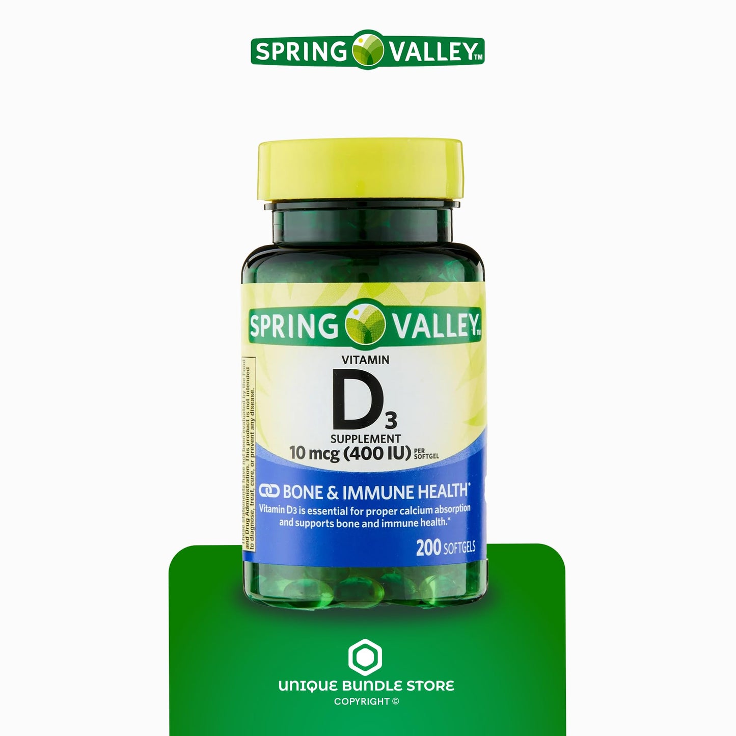 Capsulas Unique Bundle Store spring valley vitamina D3