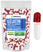 Bolsa de cápsulas vacías gelatina rojo claro y blanco