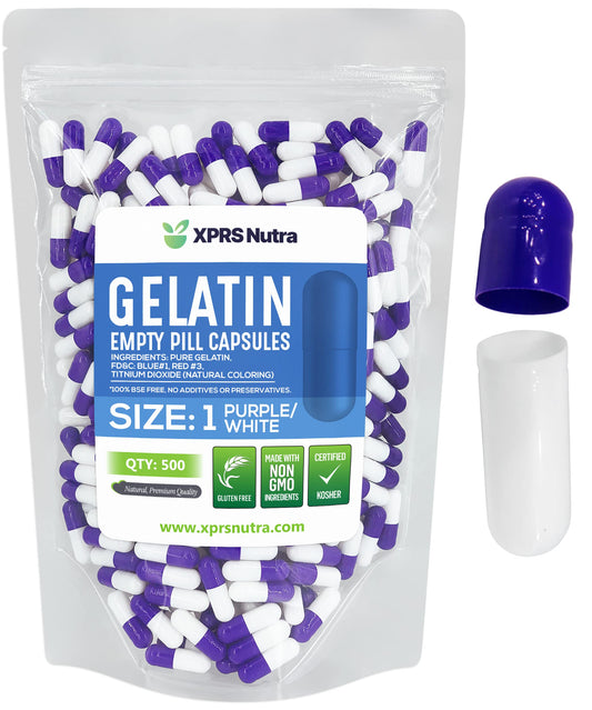 cápsulas vacías de gelatina tamaño 1 en bolsa