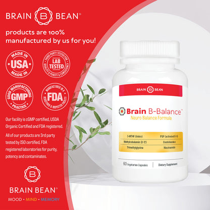 Cápsulas veganas Brain B Balance multivitaminas para memoria