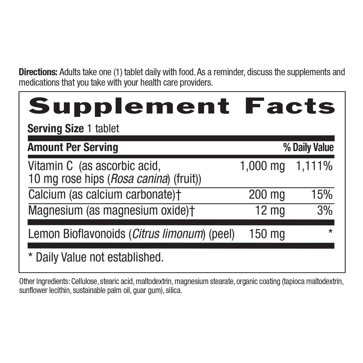 Cápsulas veganas Country Life Vitamina C 1000mg con bioflavonoides