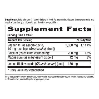 Cápsulas veganas Country Life Vitamina C 1000mg con bioflavonoides