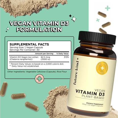 Cápsulas veganas future kind vitamina d3 sin azúcar