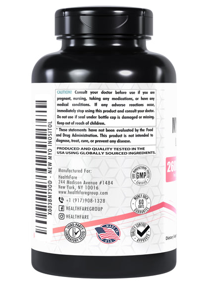 Cápsulas veganas Myo Inositol Healthfare para mujer saludable