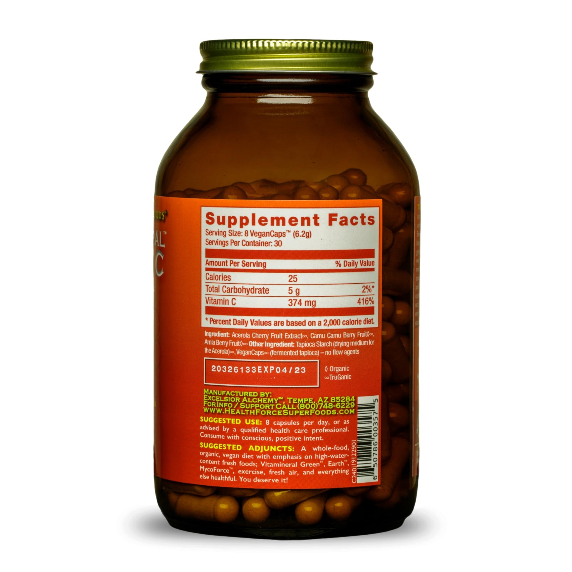 Capsulas veganas de vitamina C natural