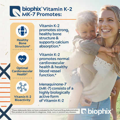 Cápsulas veganas vitamina K2 alta potencia biophix
