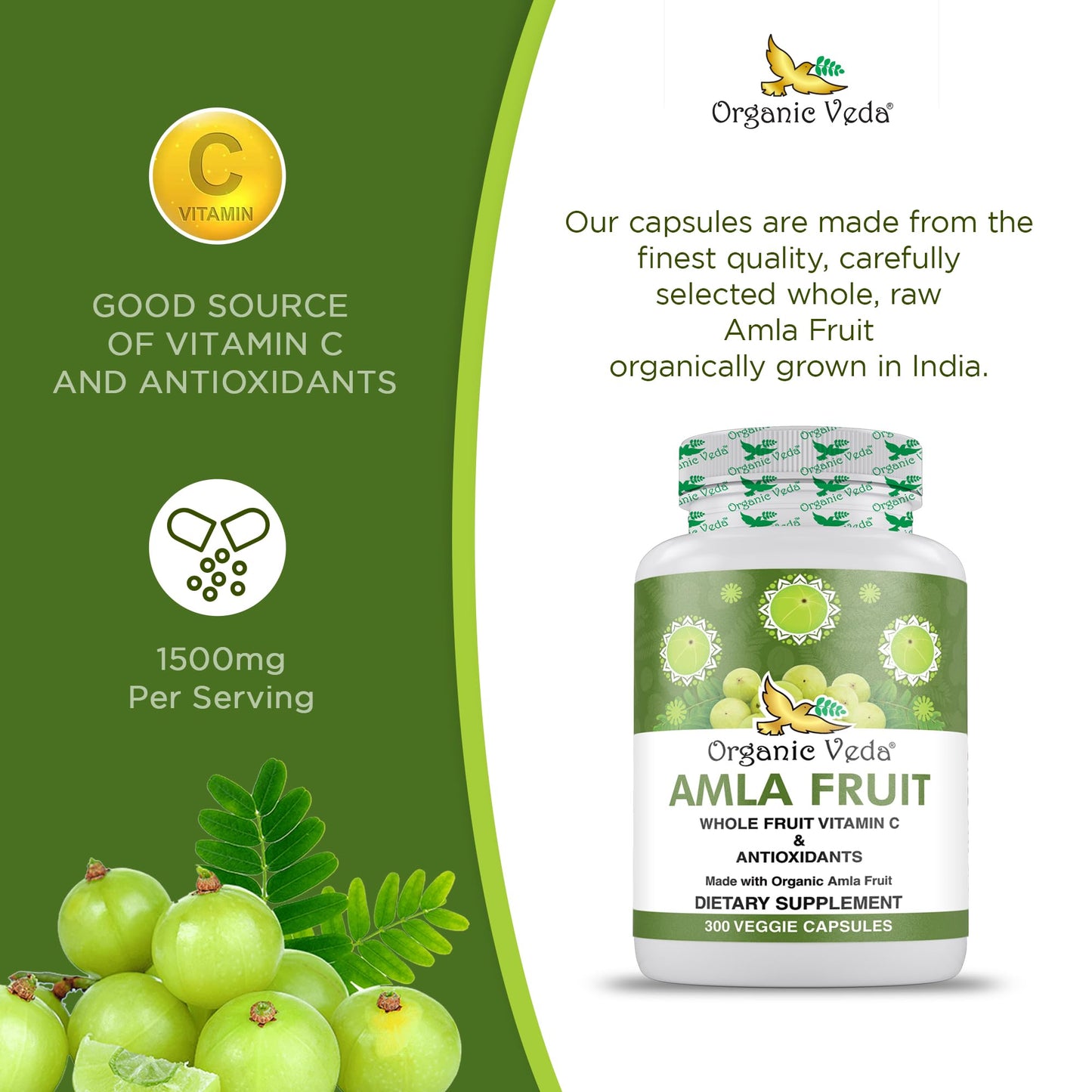 Cápsulas veganas de Amla con alta concentración antioxidante