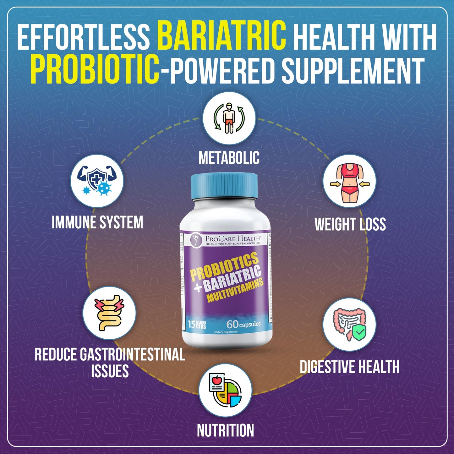 Cápsulas veganas de multivitamina y probióticos de fácil disolución